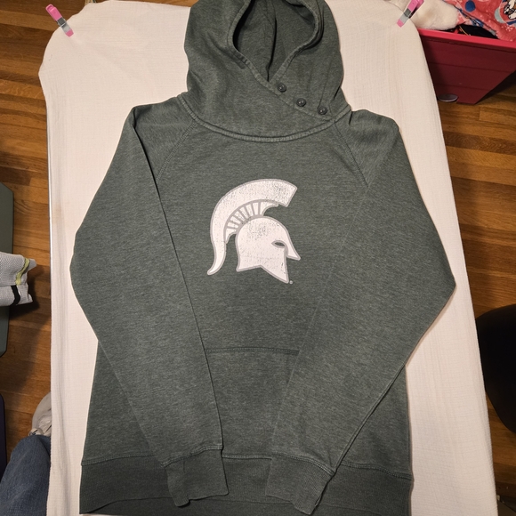 ouray Tops - Michigan State Women’s Heathered Green‎ Hoodie Spartans Sweatshirt M EUC